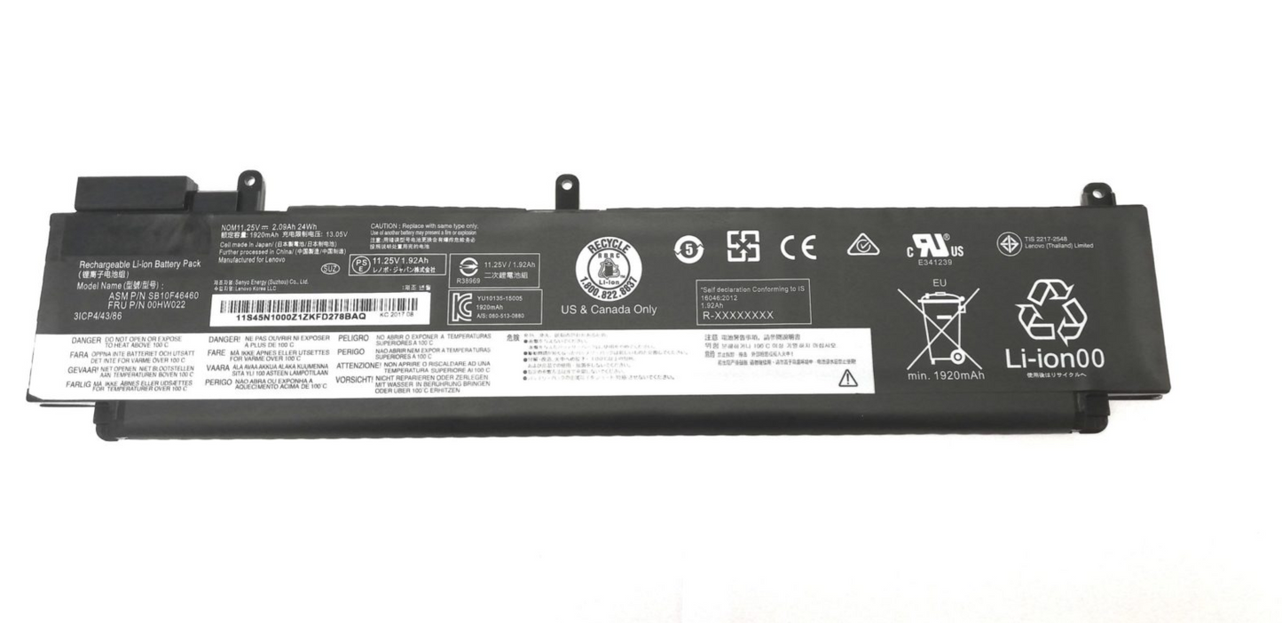 Lenovo Compatible 00HW022 Battery - 11.4V 2000mAh/23WH