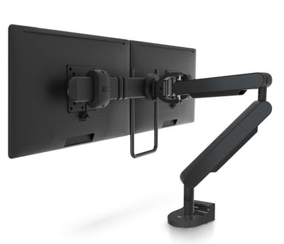 Crossbar on Dynamic Single Arm for Dual Monitor Display