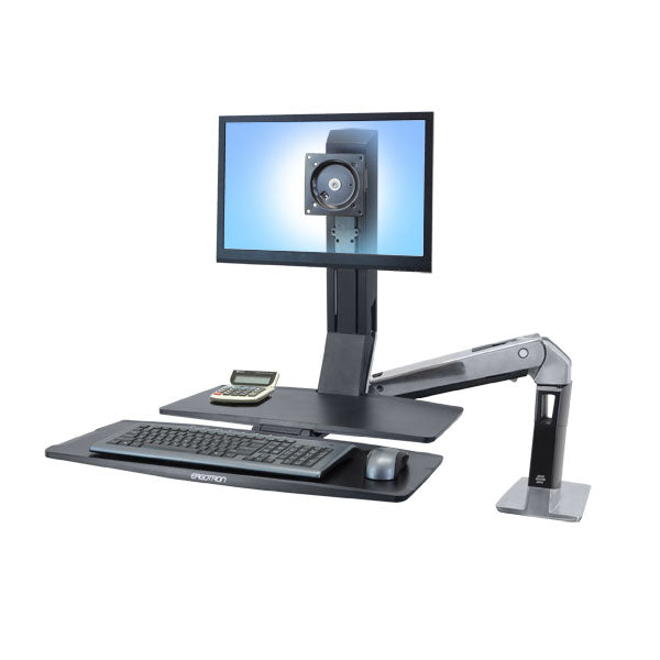 WorkFit-A II, LD, 5" Lift Engine and Worksurface, Polished Aluminum - TechExpress