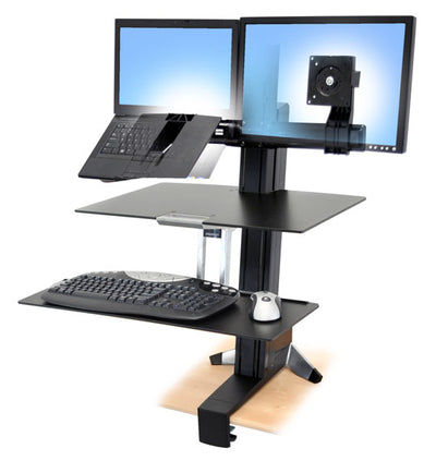 WorkFit-S, Dual Sit-Stand, Worksurface & Large Kybd Tray - TechExpress