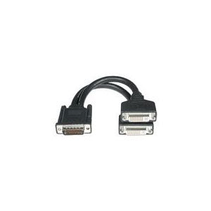 One LFH-59 (DMS-59) Male to Two DVI-I™ Female Cable 22cm - TechExpress