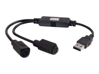 USB to PS/2 Keyboard/Mouse Adapter Cable - Black - TechExpress