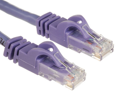 5m Cat6 Booted Unshielded (UTP) Network Patch Cable - Purple - TechExpress