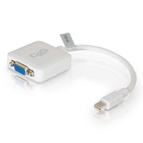 20cm Mini DisplayPort Male to VGA Female Adapter Converter - White - TechExpress