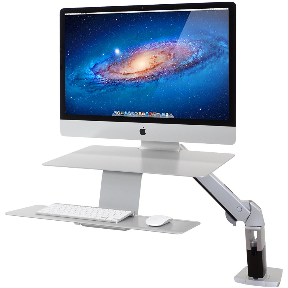 Apple Compatible Ergotron WorkFit-A Sit-Stand Workstation, Silver - TechExpress
