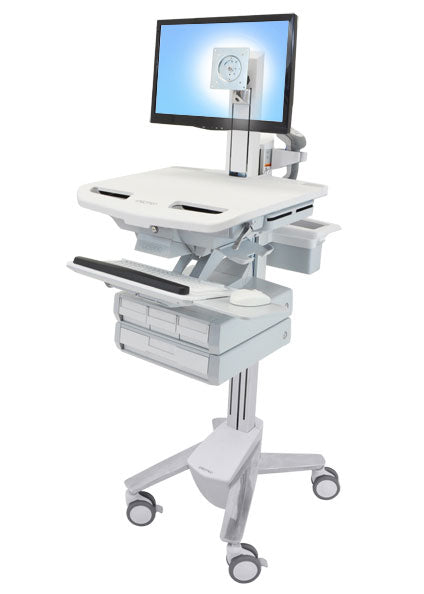 StyleView® Cart with LCD Pivot, 4 Drawers - TechExpress
