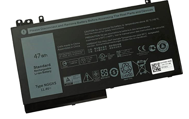 NGGX5 battery for Dell Latitude E5270 11.4V 47Whr 3 Cell Primary Lithium-Ion Battery - TechExpress