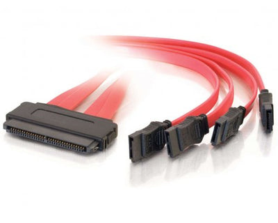 1m Internal SAS 32-pin (SFF-8484) to Four Serial ATA (SATA) Cable - TechExpress